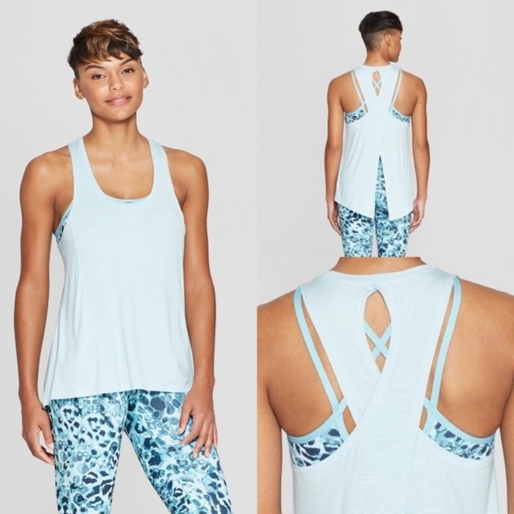 C9 Champion 2-in-1 Tank Top Ice Blue/Blue Leopard